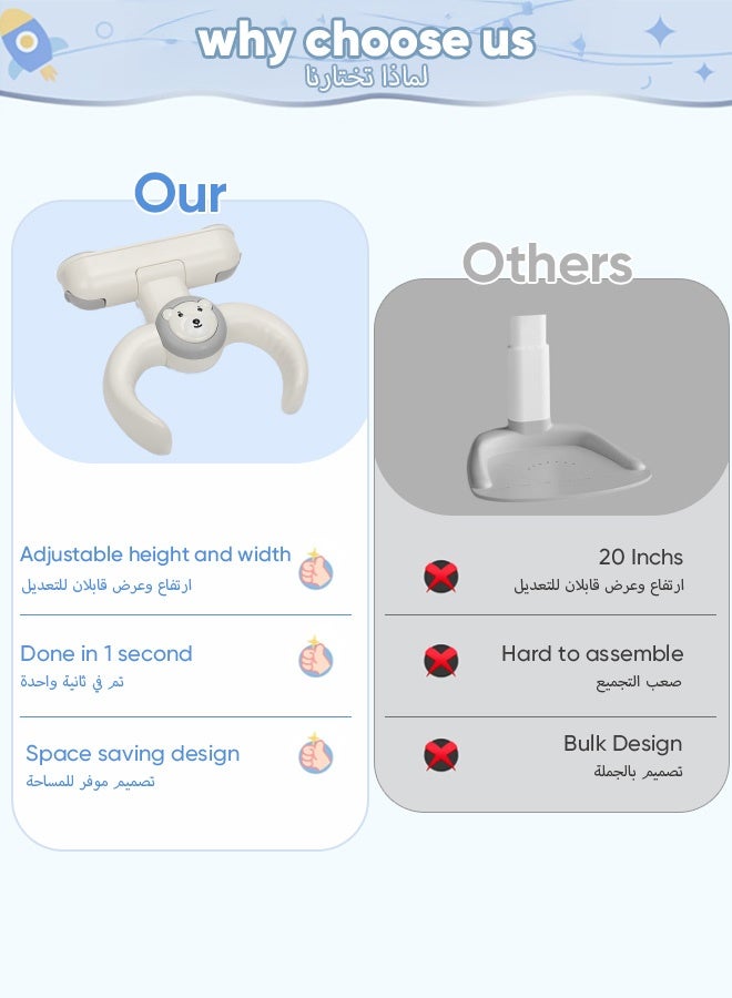 Sunbath Baby Shower Stand, Wall Mount Baby Shower Standing Support, Adjustable Toddler Bath Stand with Support,  Foldable Portable Baby Bath Helper Stand for 6-36 Months  Infants & Toddlers, Easy to Use - Image 4